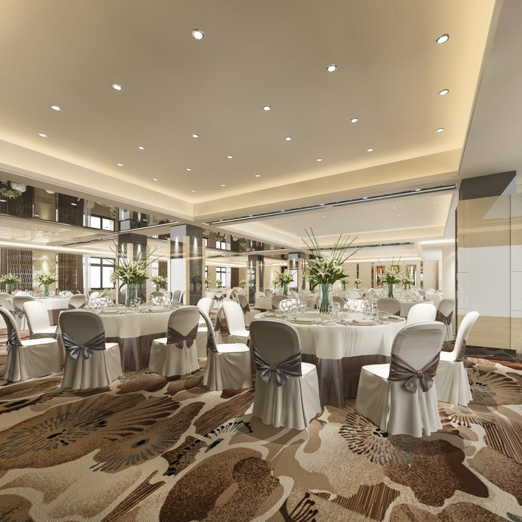 3d rendering seminar meeting and banquet hall room
