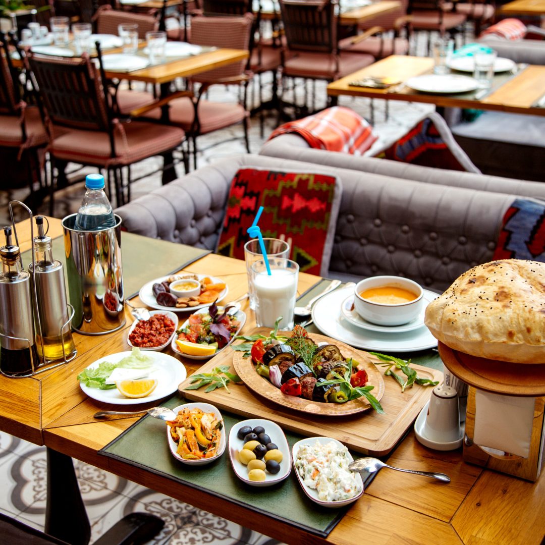 business lunch set on the table